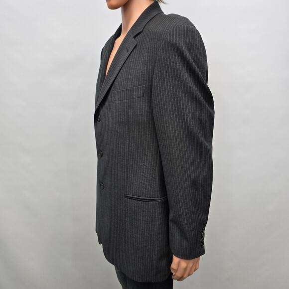 Hugo Boss Einstein Sigma US Blazer Jacket Sport Coat 40 R Gray Striped Wool VTG - Picture 5 of 13
